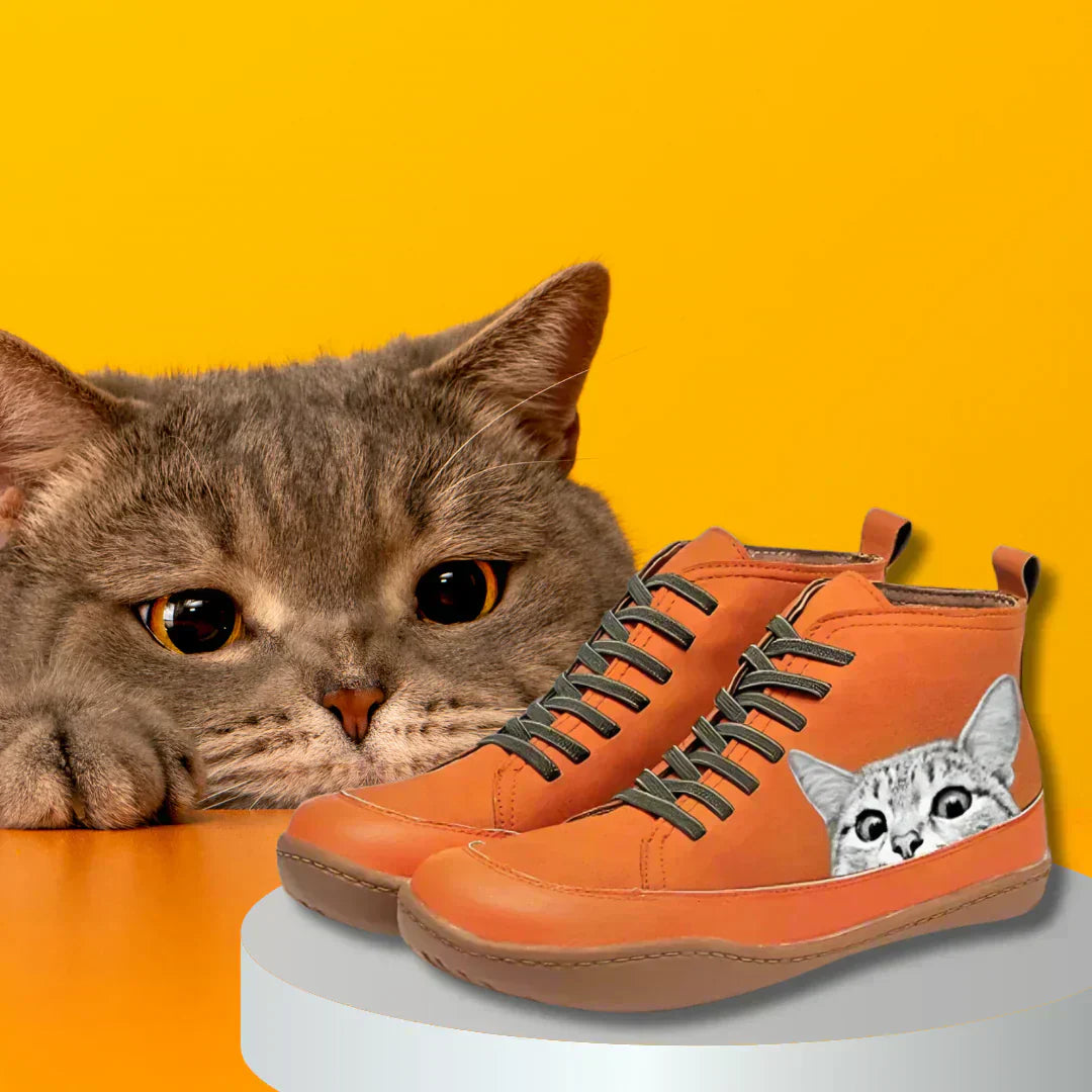 Stivaletti in pelle per amanti dei gatti