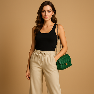 Luchtige broek met elastische tailleband voor dames | Fleur