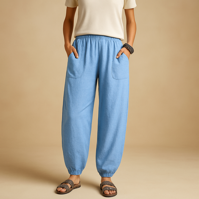 Zomerbroek met hoge taille en boho uitstraling voor dames | Femke