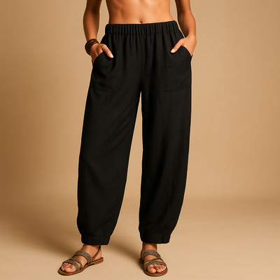 Zomerbroek met hoge taille en boho uitstraling voor dames | Femke