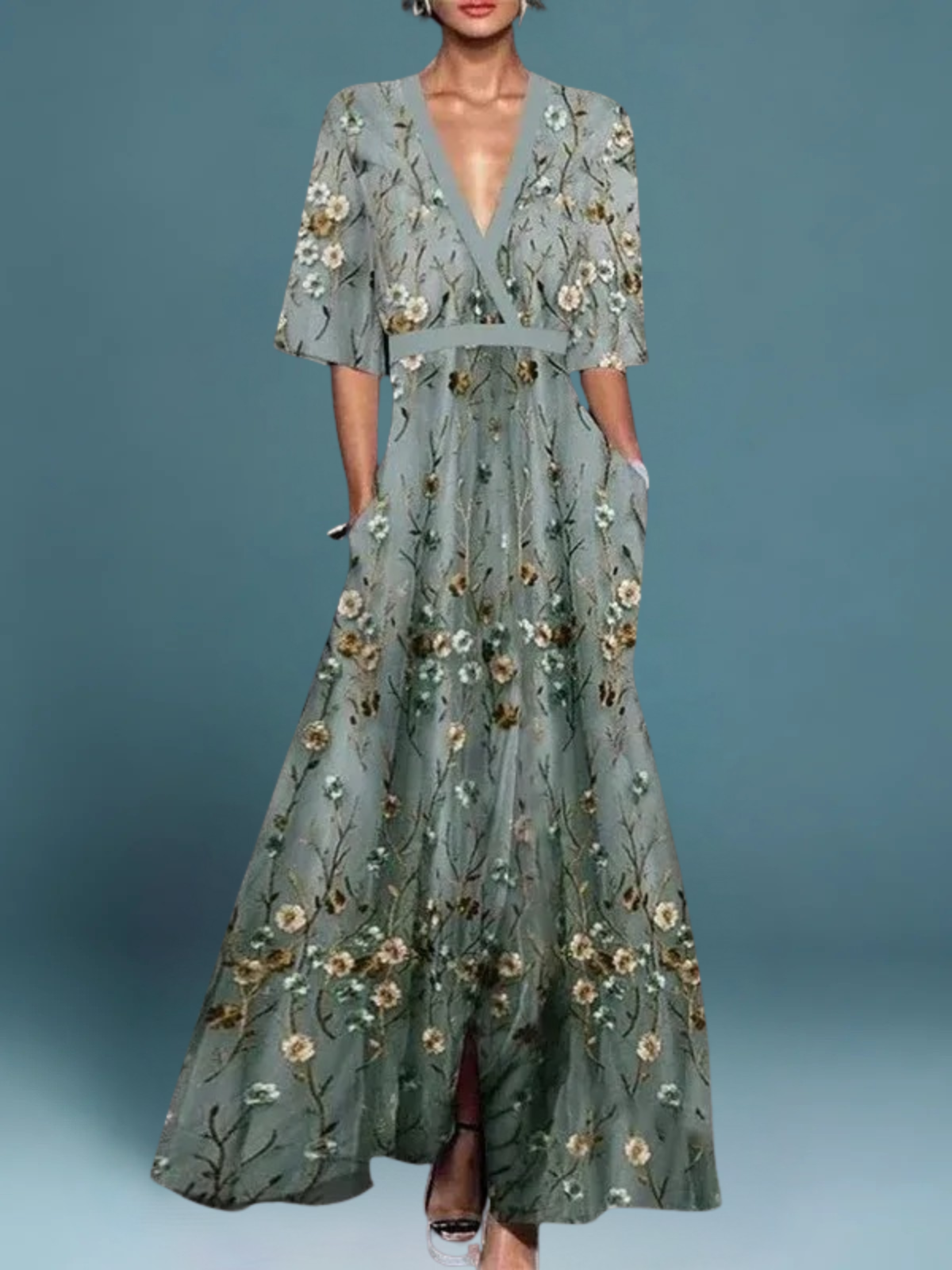 Lina | Elegant Floral Maxi Dress