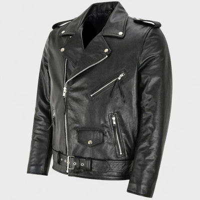 Austin - Giacca in Pelle Biker Classica