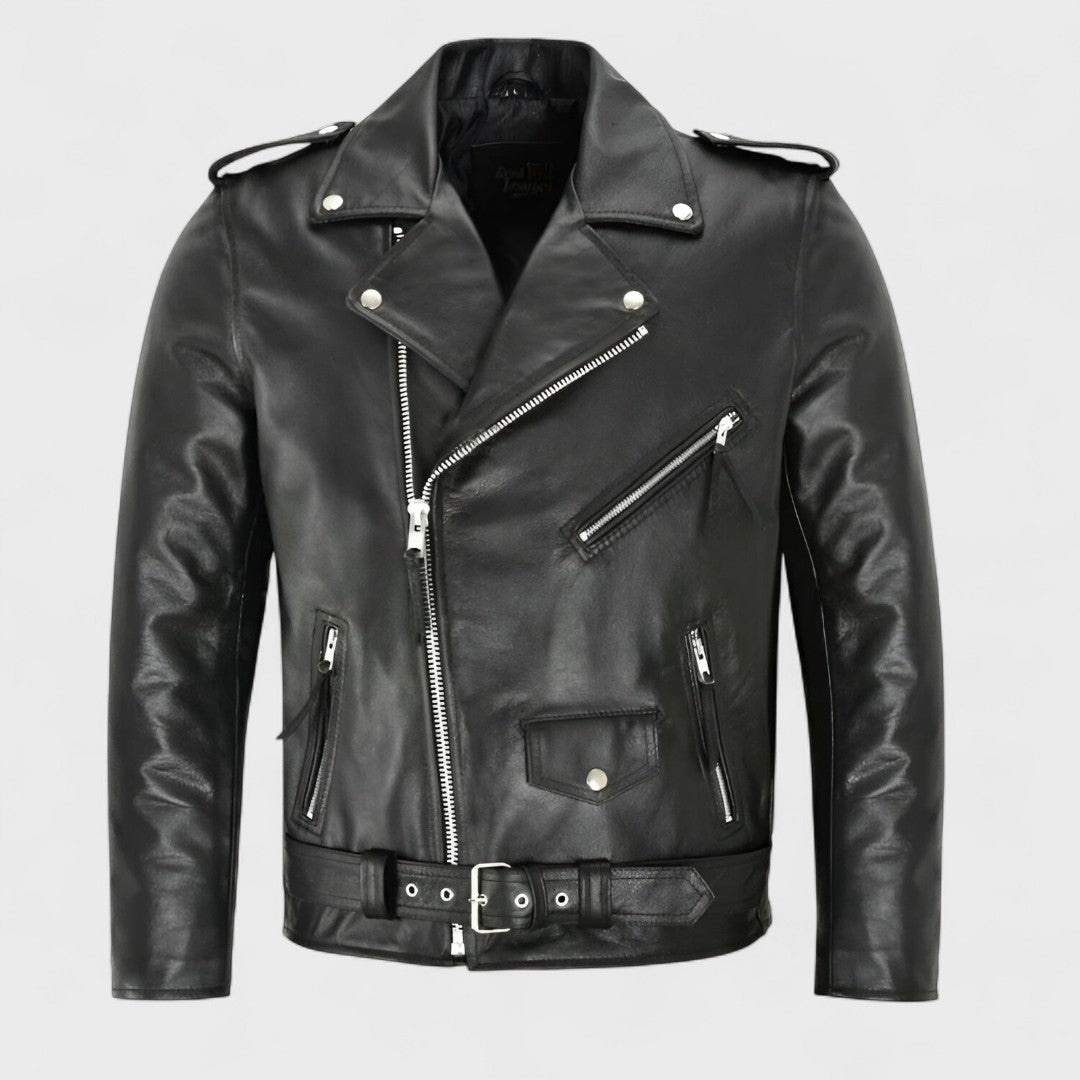 Austin - Giacca in Pelle Biker Classica