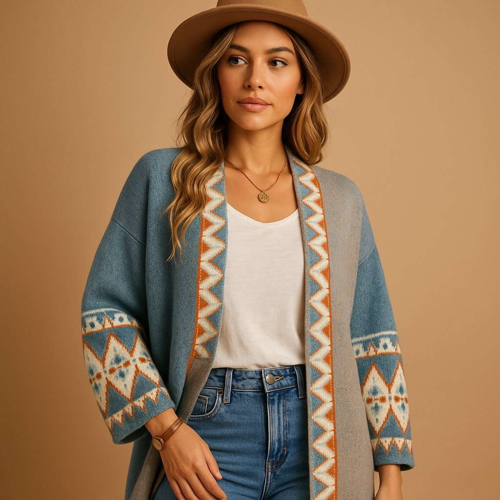Bohemian jacquard vest voor dames | Lotte