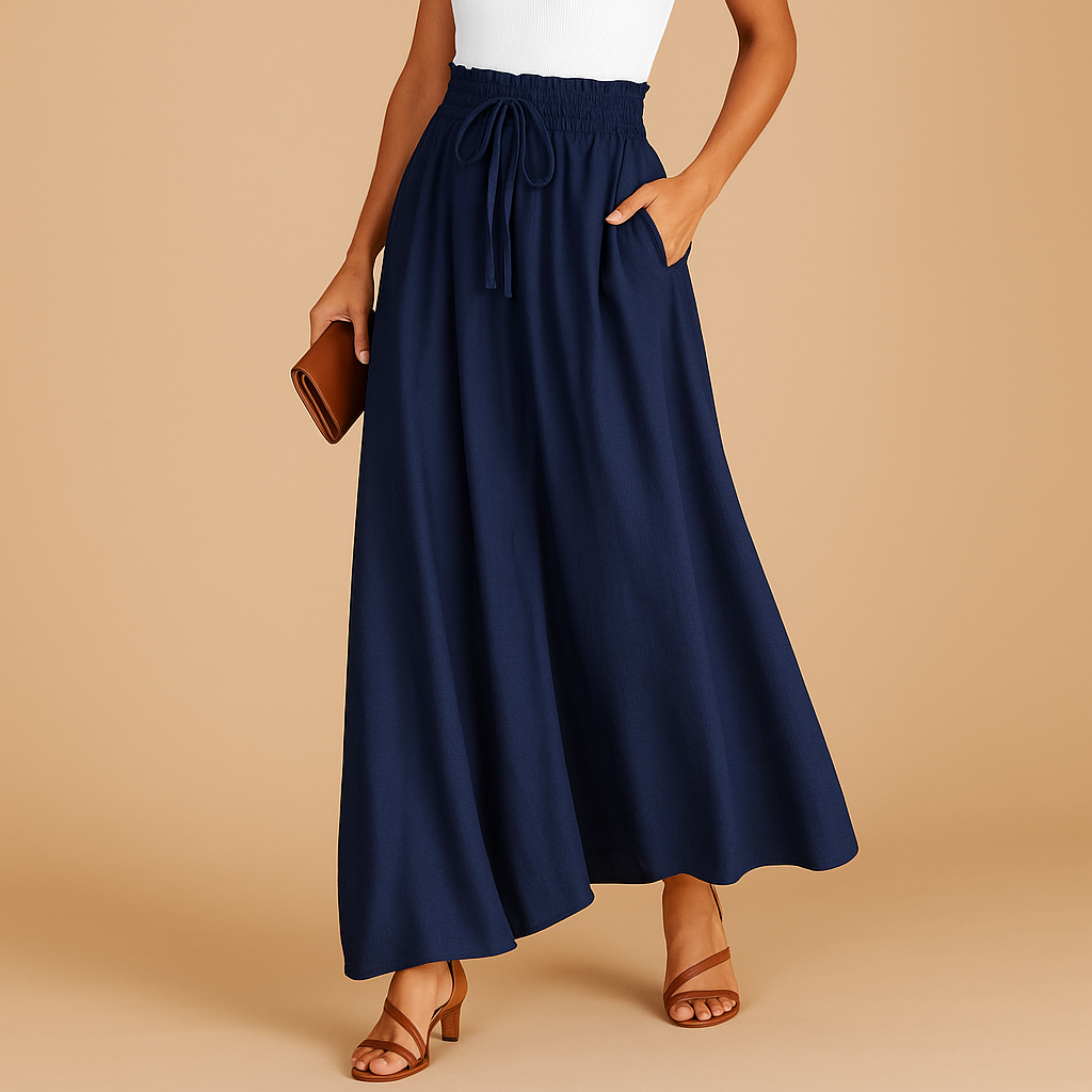 Chique broek met hoge taille en wijde pijpen voor dames | Yara