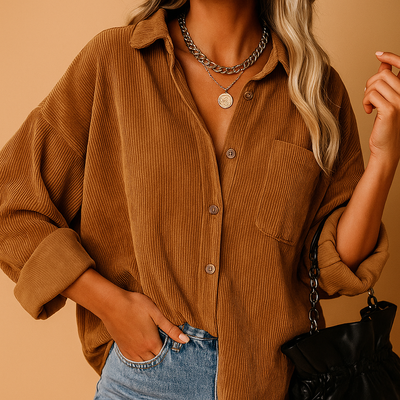 Corduroy gebreid jack voor dames | Nynke