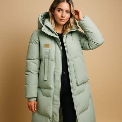 Elegante warme winterjas met zakken voor dames | Lianne