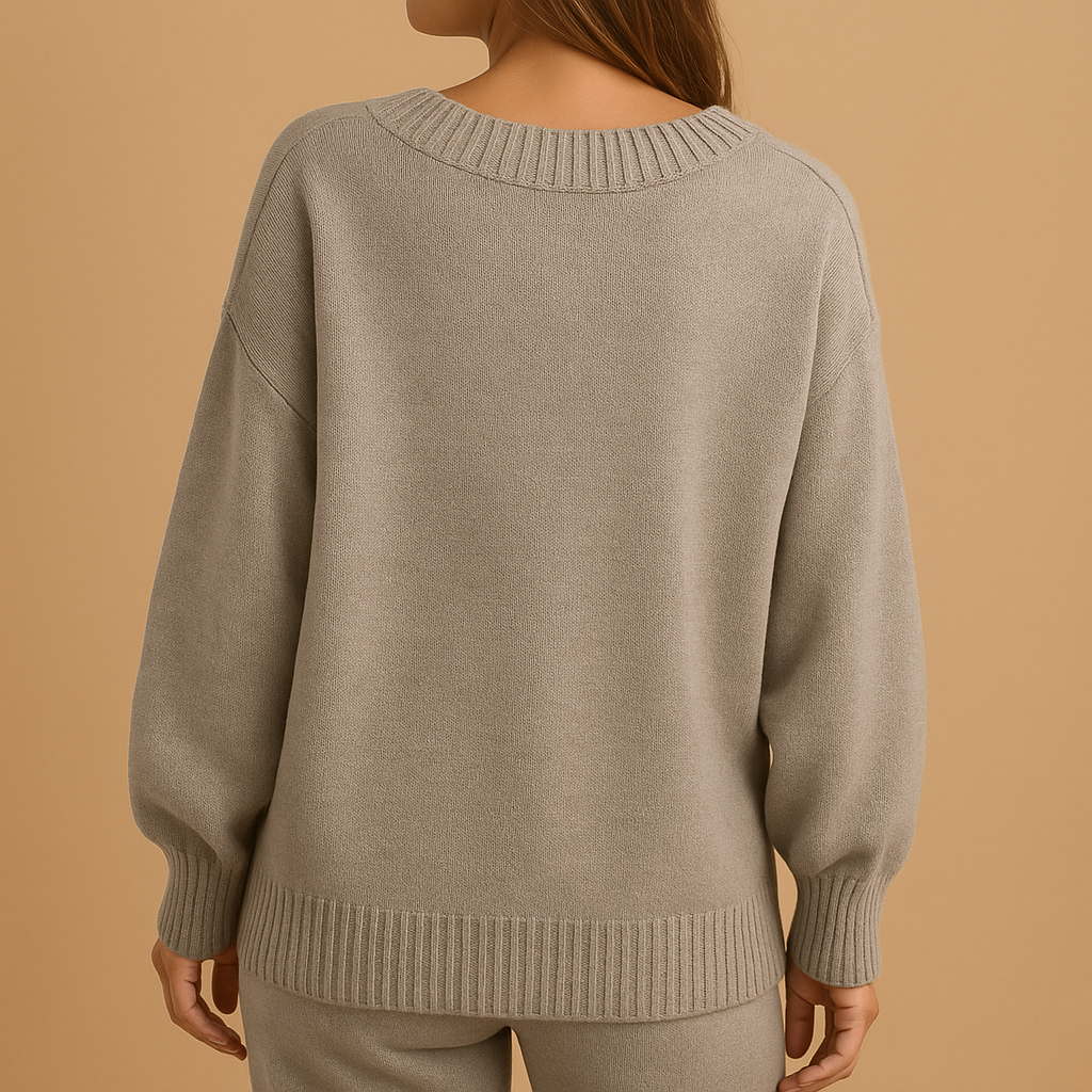 Gebreide V-hals trui voor dames met elegante pasvorm | Yara
