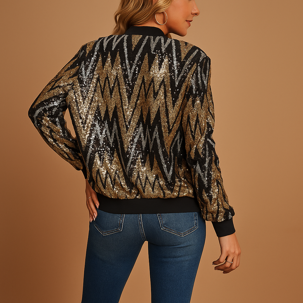 Gouden statement jas voor dames met elegante pasvorm | Lianne