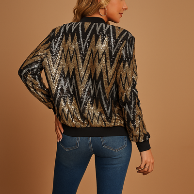 Gouden statement jas voor dames met elegante pasvorm | Lianne