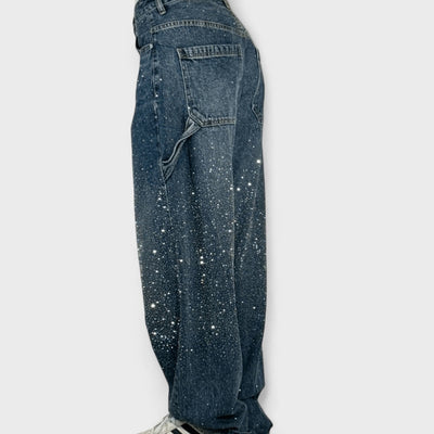 Julia - Jeans Carpenter a Palloncino alla Moda con Glitter