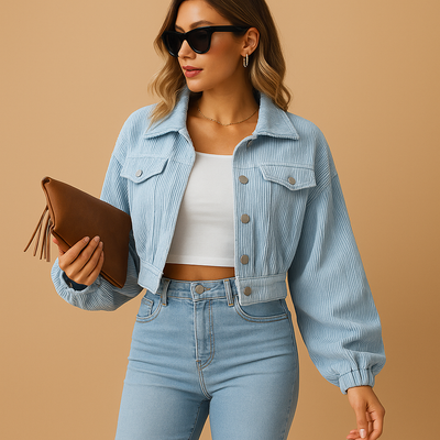 Korte corduroy jas voor dames | Yara