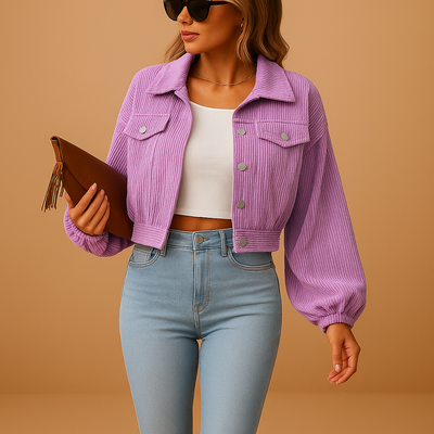 Korte corduroy jas voor dames | Yara
