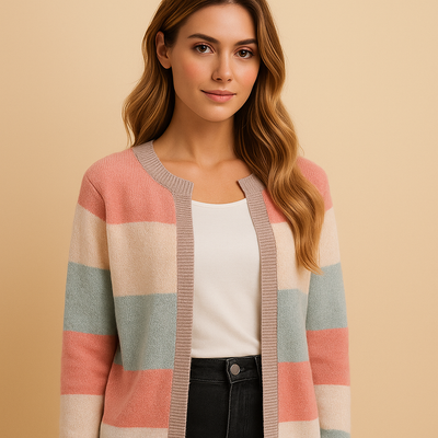 Lang open damesvest met elegante pasvorm | Marije