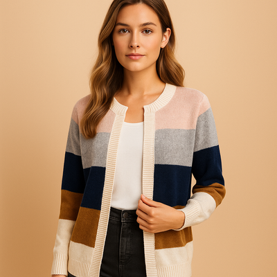 Lang open damesvest met elegante pasvorm | Marije