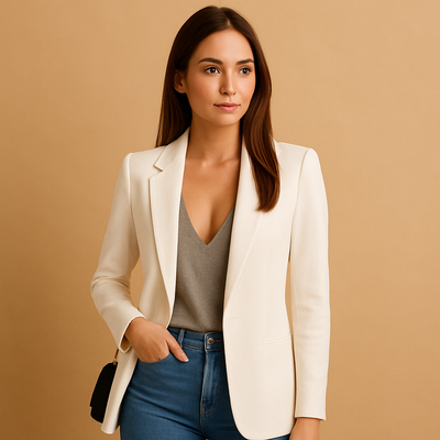 Lange blazer met slanke snit voor dames | Elise