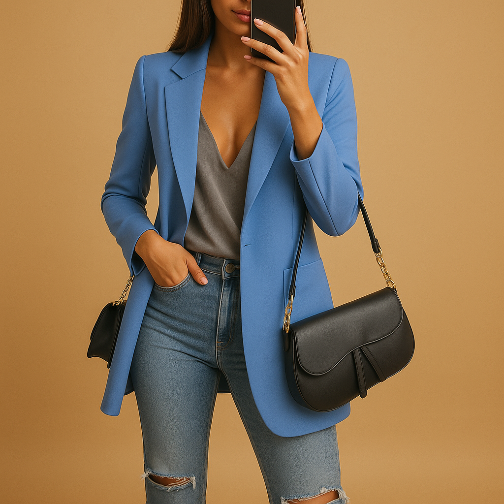 Lange blazer met slanke snit voor dames | Elise