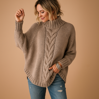 Lange chunky gebreide trui voor dames | Marieke