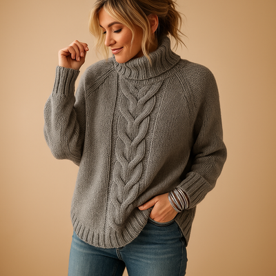 Lange chunky gebreide trui voor dames | Marieke