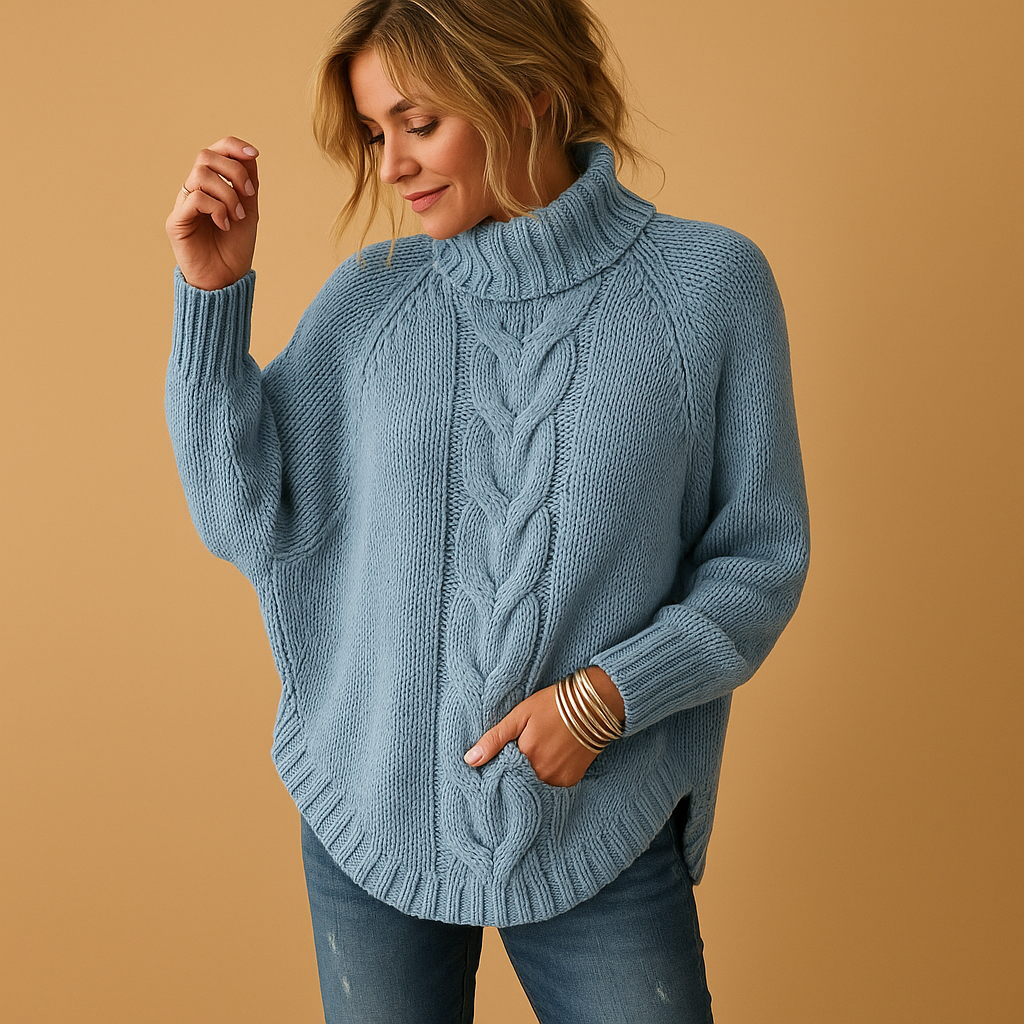 Lange chunky gebreide trui voor dames | Marieke