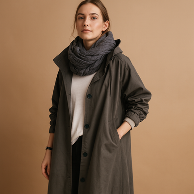 Lange waterdichte regenjas voor dames | Liora