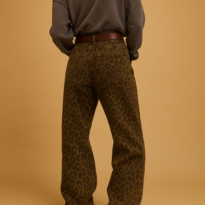 Leopard print slim fit jeans voor dames | Nelly