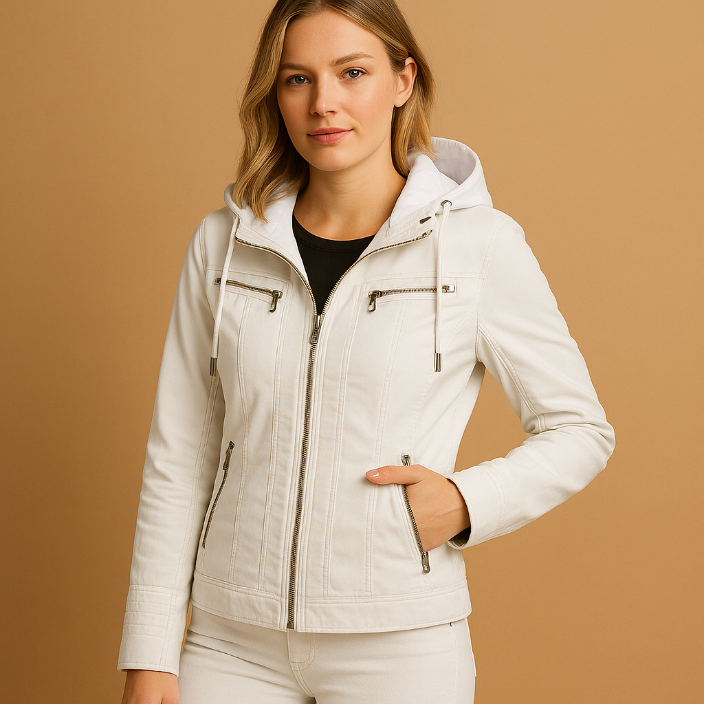 Leren jas met capuchon voor dames | Anouk