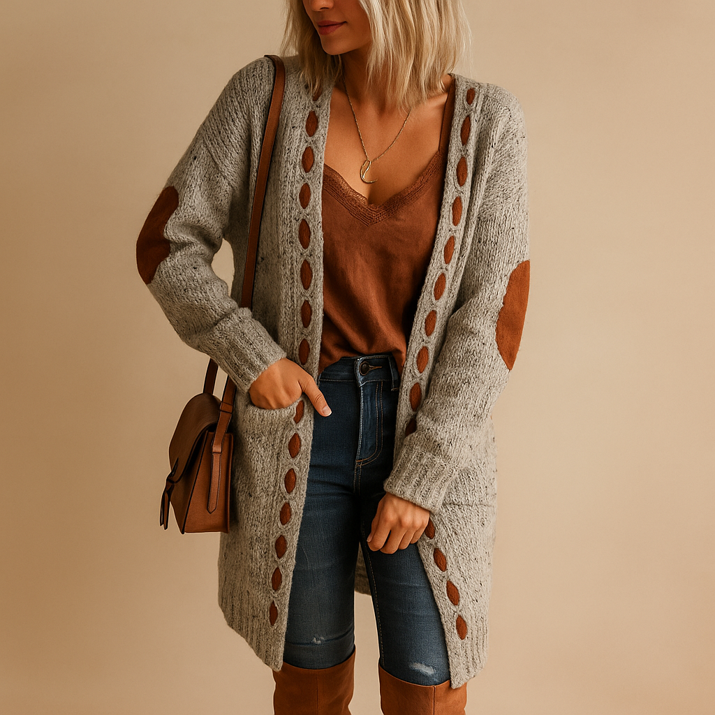 Lichtgewicht gebreid vest met capuchon voor dames | Evelien