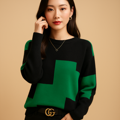 Losvallende damestrui met elegante pasvorm en minimalistisch design | Ylva