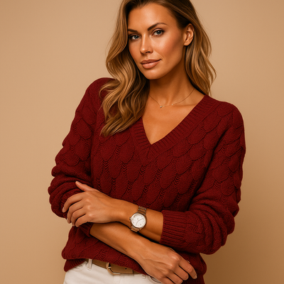 Minimalistische gebreide trui voor dames | Lotte