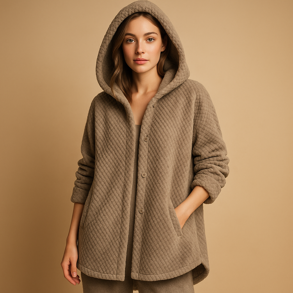 Omkeerbaar fleecejack met capuchon voor dames | Merel