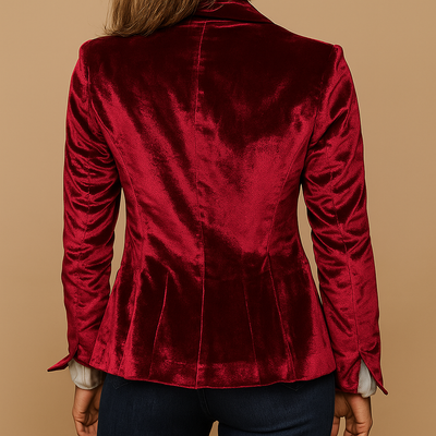 Retro slim-fit blazer met revers en zakken voor dames | Evelien