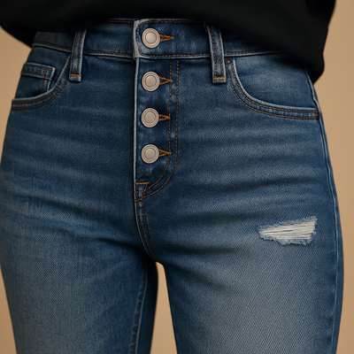 Slim fit ripped jeans voor dames | Mila