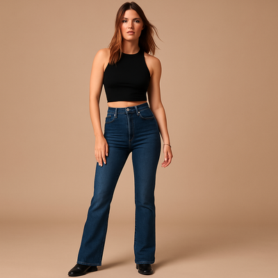 Flared high-waist jeans voor dames | Yasmine