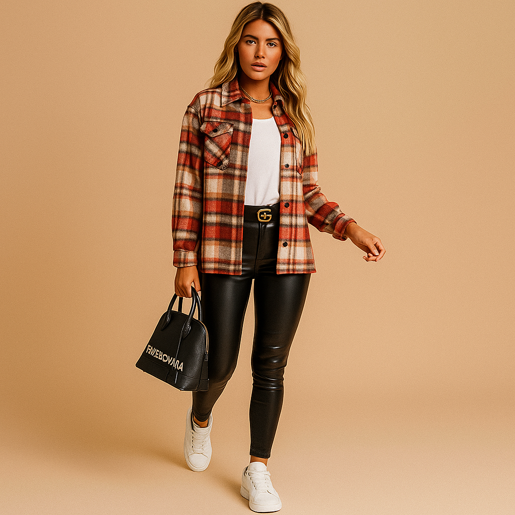 Warm geruit jack voor dames | Lieke
