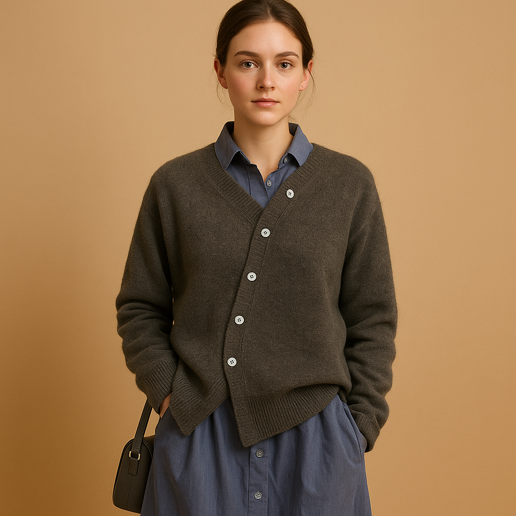 Warme gebreide trui met wol-look voor dames | Yara
