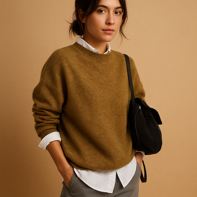 Wollen damestrui met elegante pasvorm en minimalistische afwerking | Mireille
