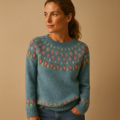 Wollen trui met unieke print voor dames | Lena